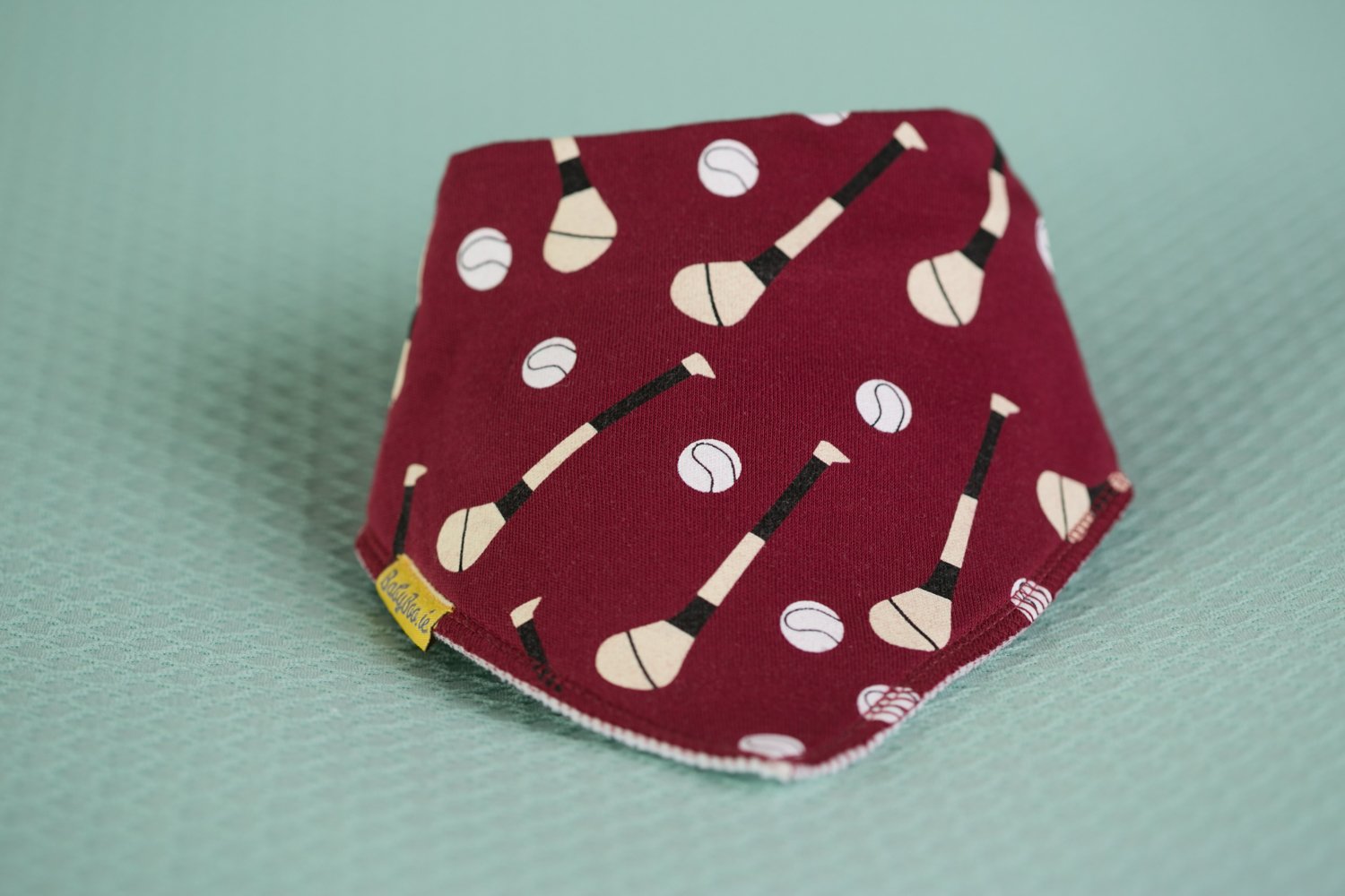 Maroon GAA mad organic cotton DribbleBoo bandana bib