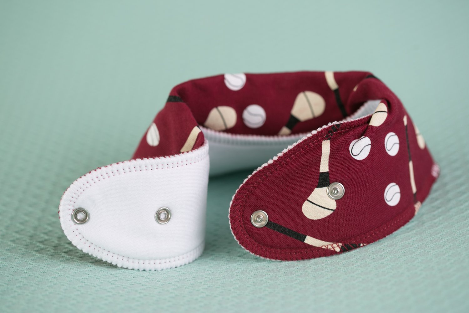 Maroon GAA mad organic cotton DribbleBoo bandana bib