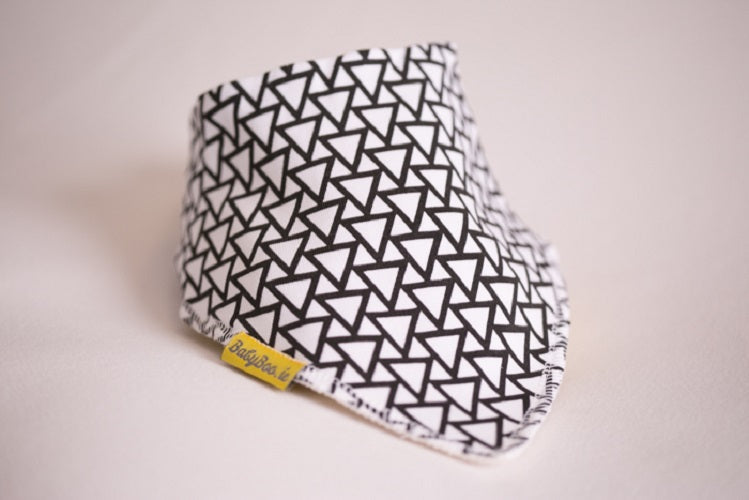 Geometric organic cotton DribbleBoo bandana bib