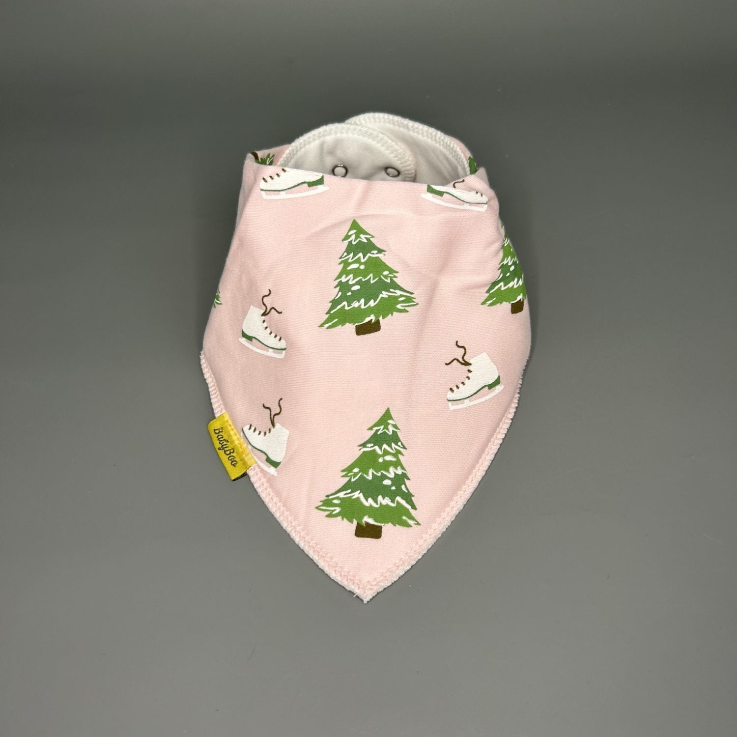 Skating at Christmas organic cotton DribbleBoo bandana bib