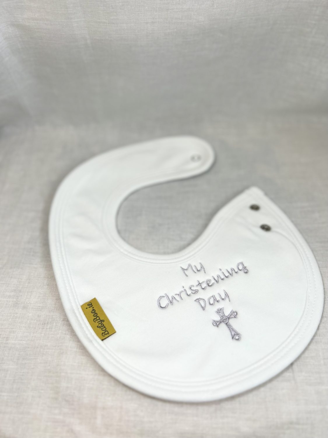 My Christening Day organic cotton LittleBoo newborn bib