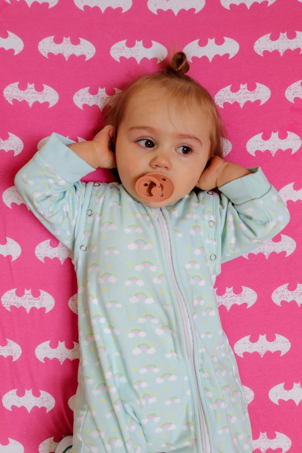 Pink batman organic cotton BeddyBoo fitted sheet