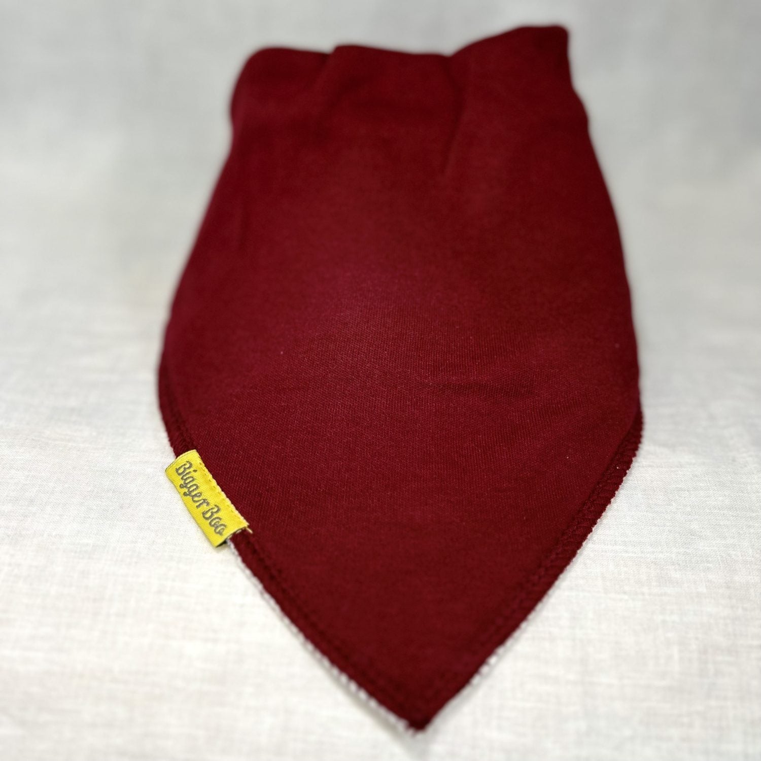 Plain maroon organic cotton BiggerBoo bandana bib (age 3+)