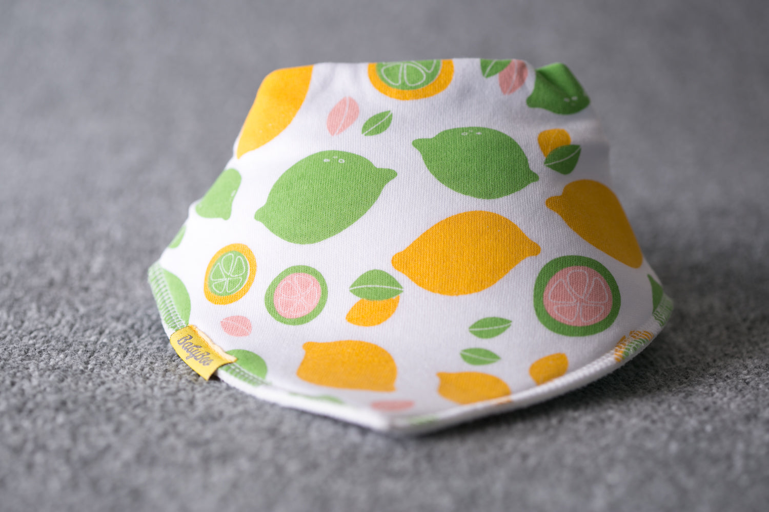 Lemon and lime organic cotton DribbleBoo bandana bib