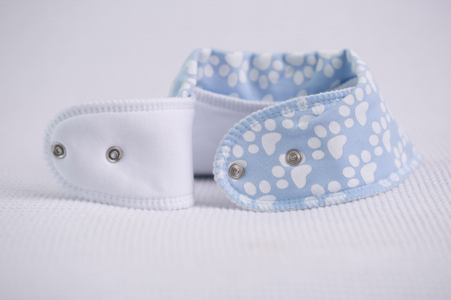 Baby blue puppy paws organic cotton DribbleBoo bandana bib