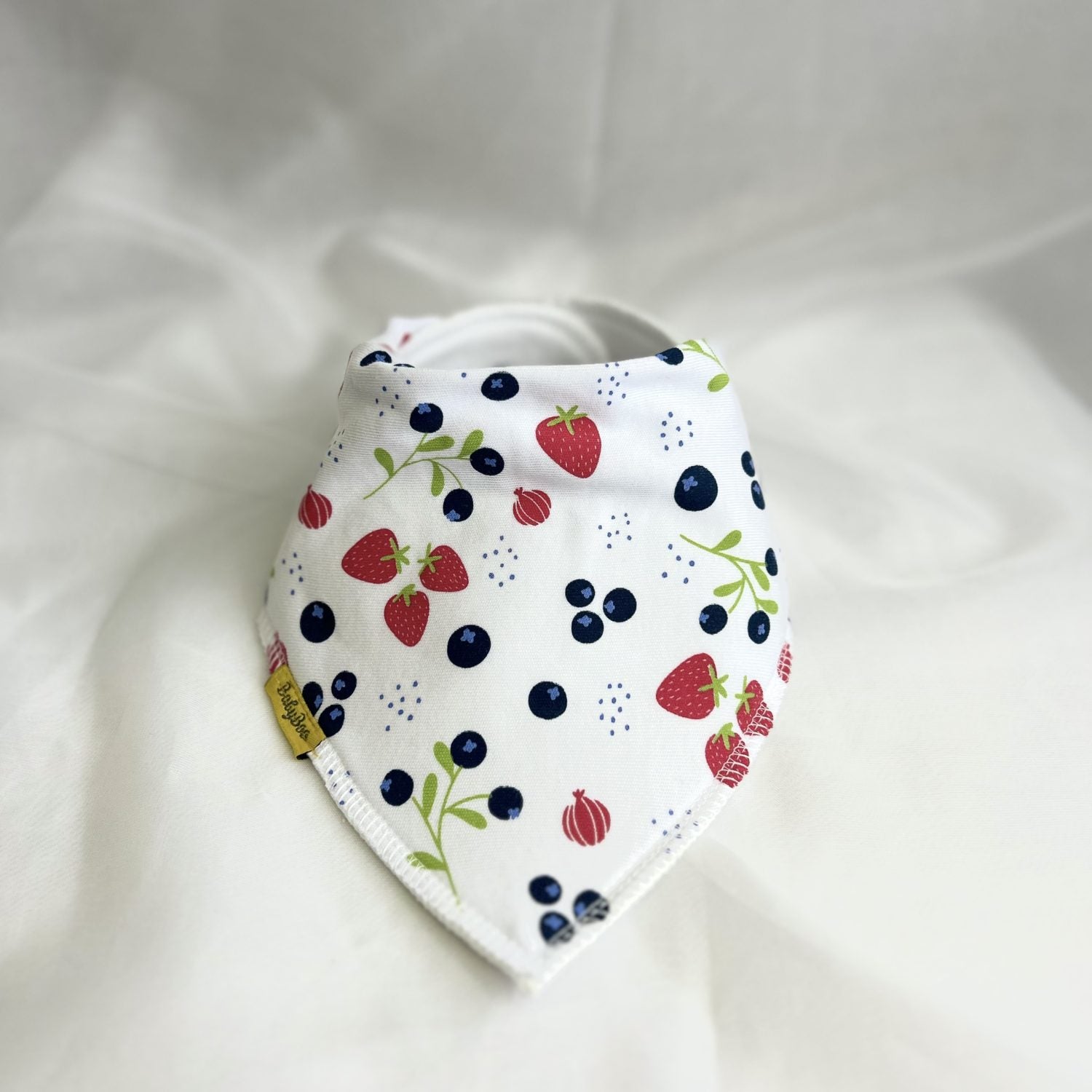 White Forest Berries Organic Cotton DribbleBoo Bandana bib