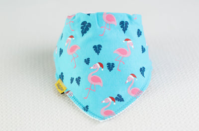 Christmas Flamingo organic cotton DribbleBoo bandana bib