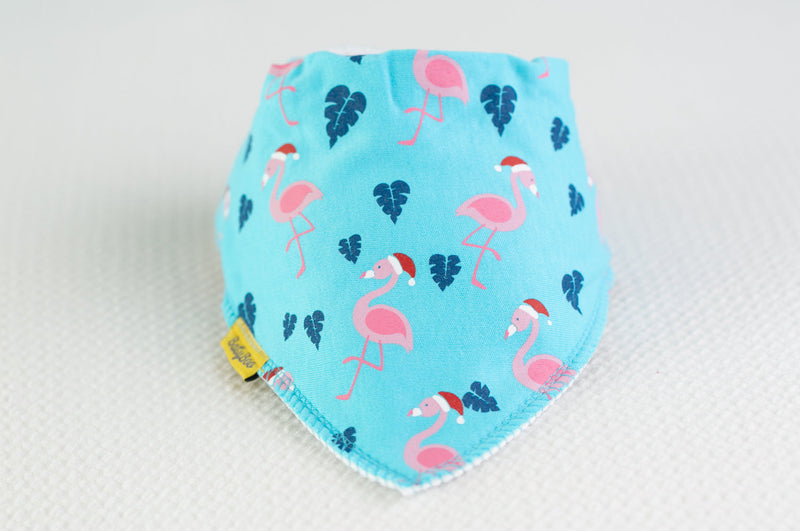 Christmas Flamingo organic cotton DribbleBoo bandana bib
