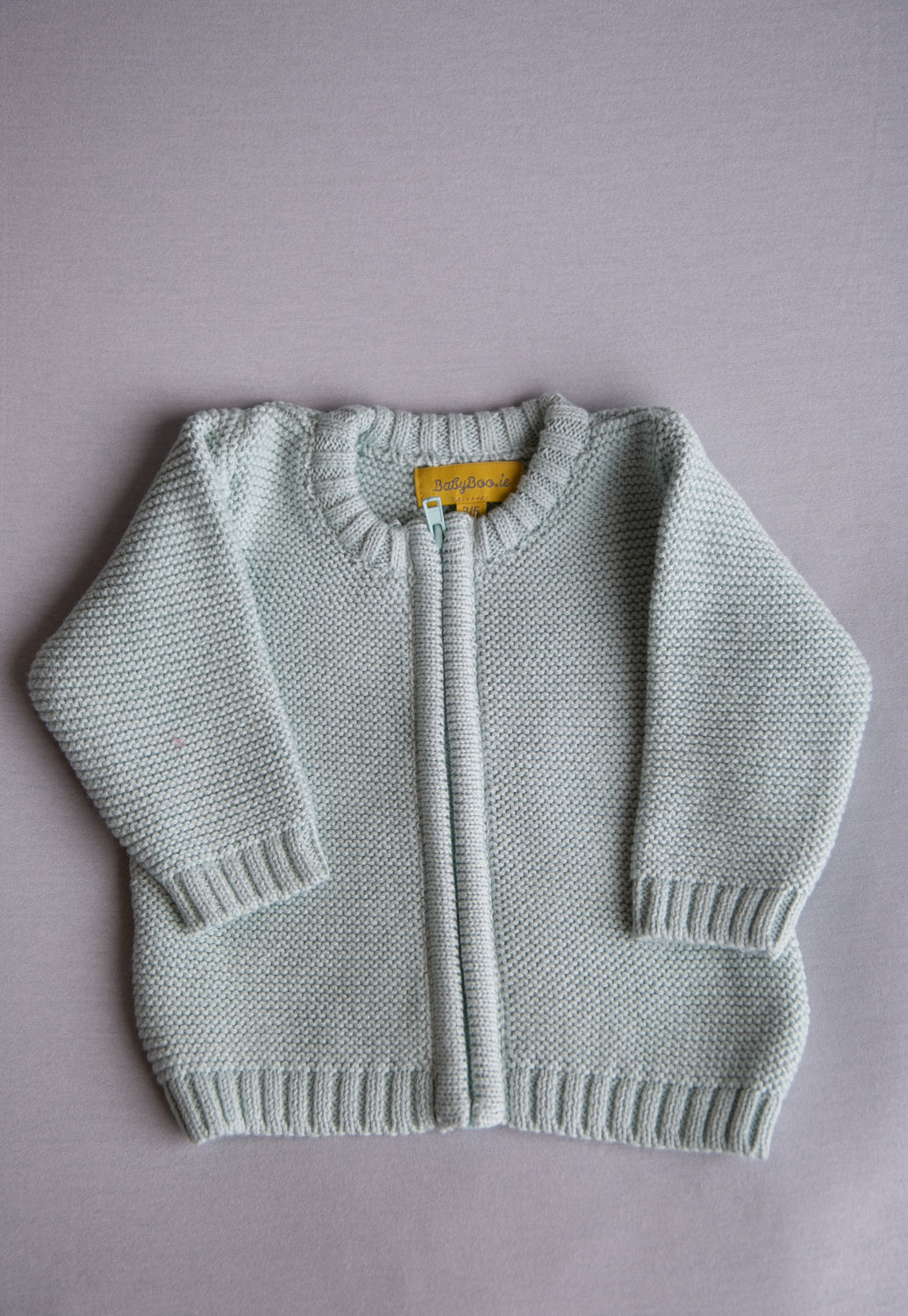 Mint organic cotton zipped cardigan