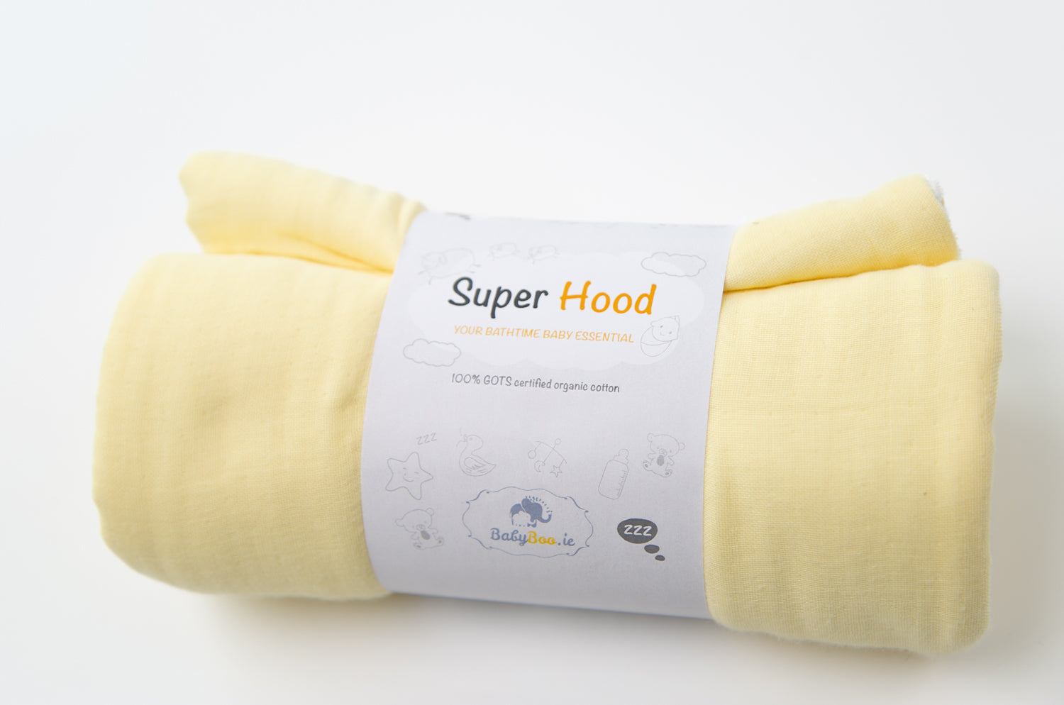 Lemon organic cotton hooded towel