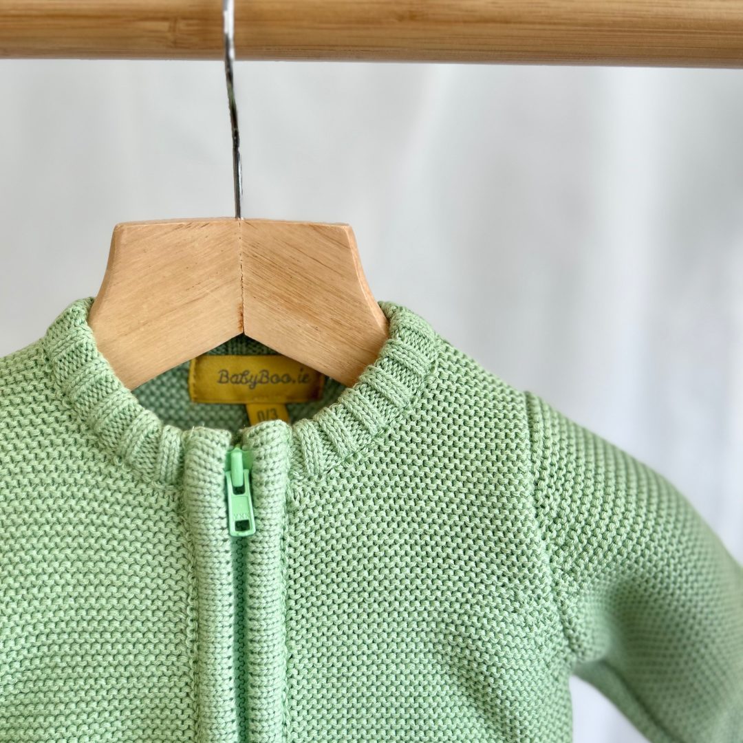 Apple organic cotton zipped cardigan