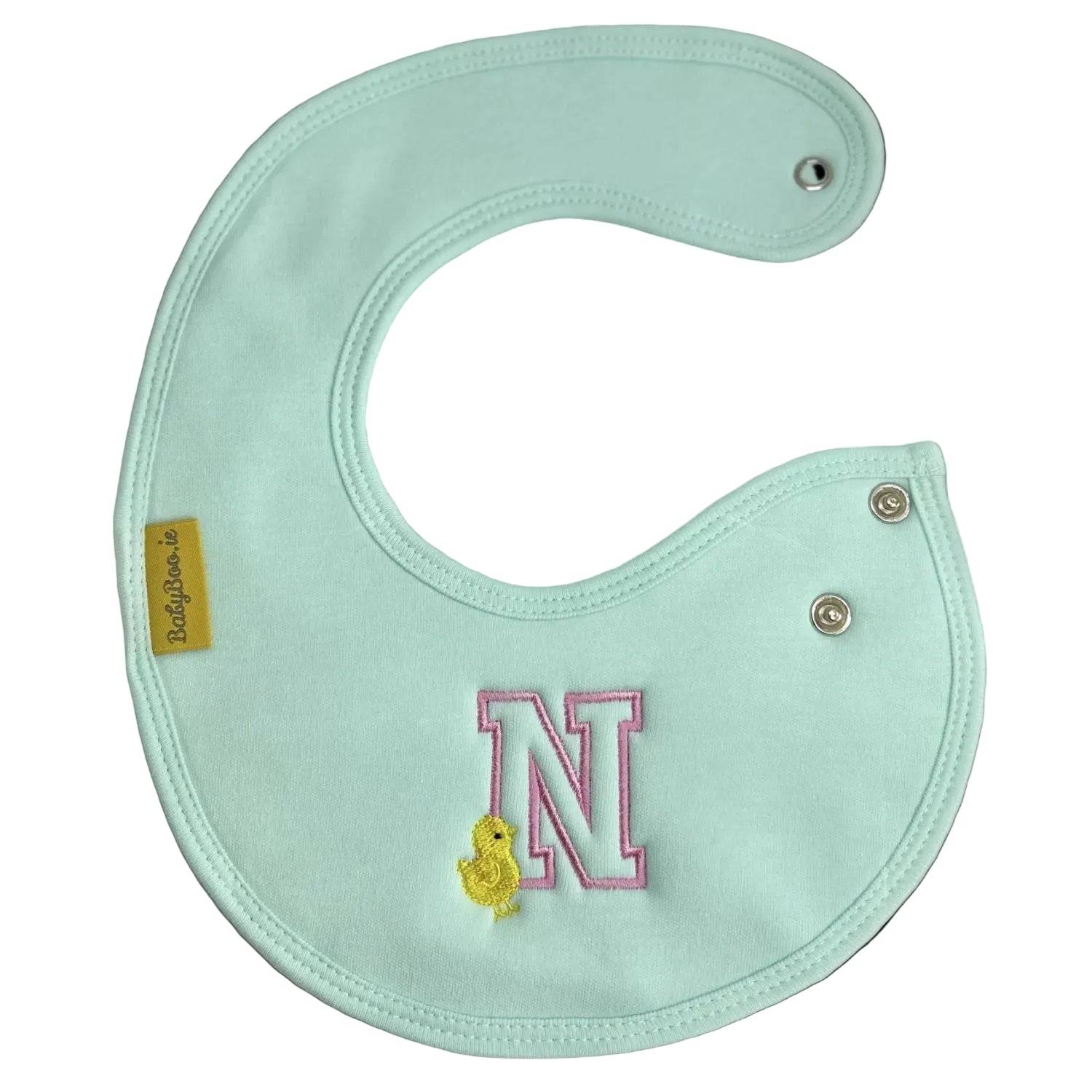 Letterman with chick organic cotton LittleBoo newborn bib