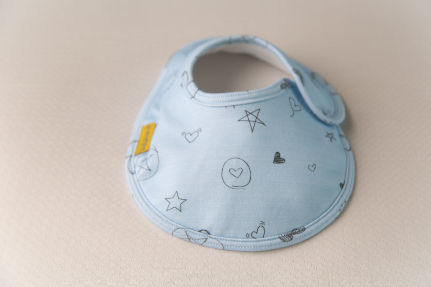 Blue Doodling organic cotton LittleBoo baby bib