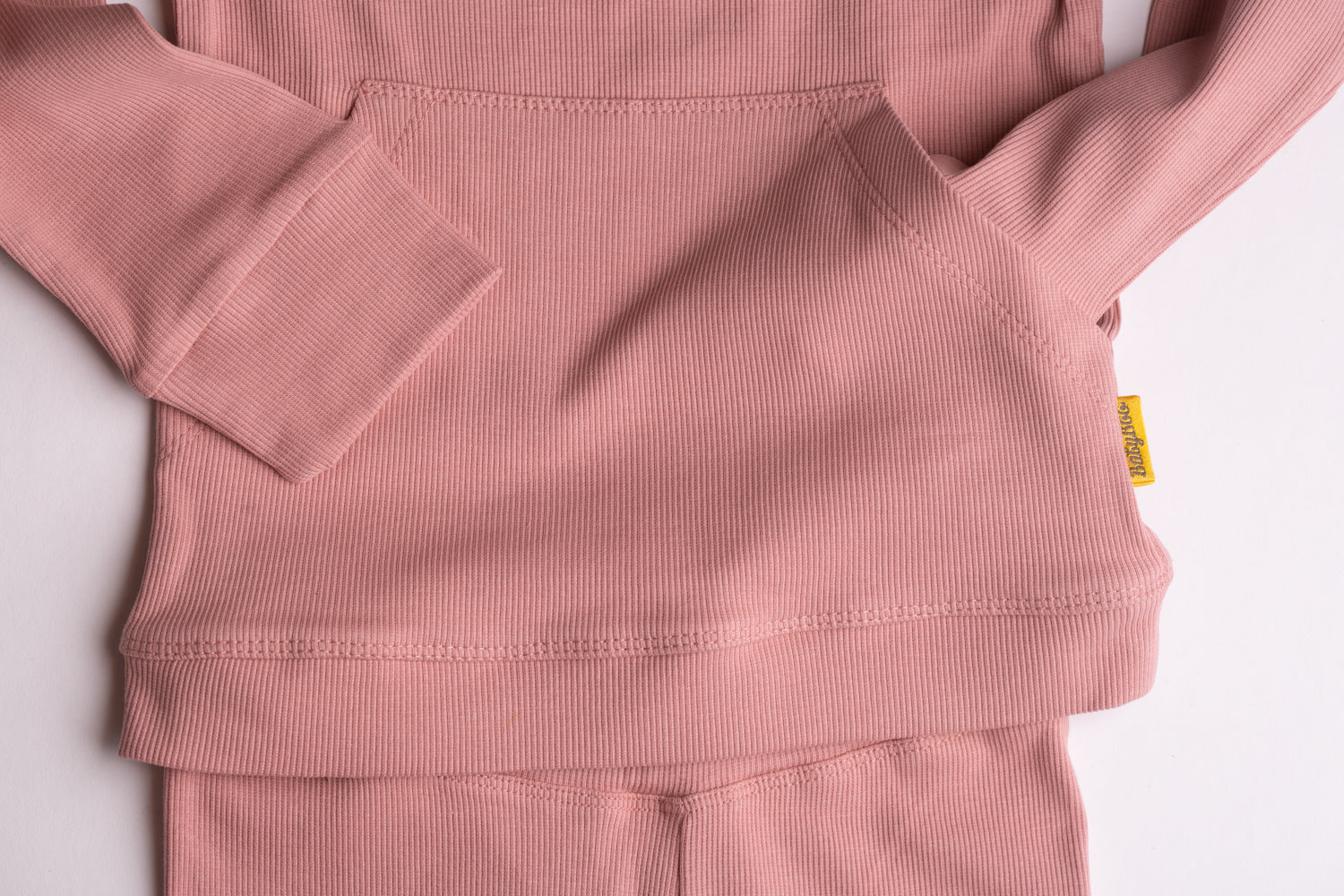 Rose ribbed organic cotton loungewear set