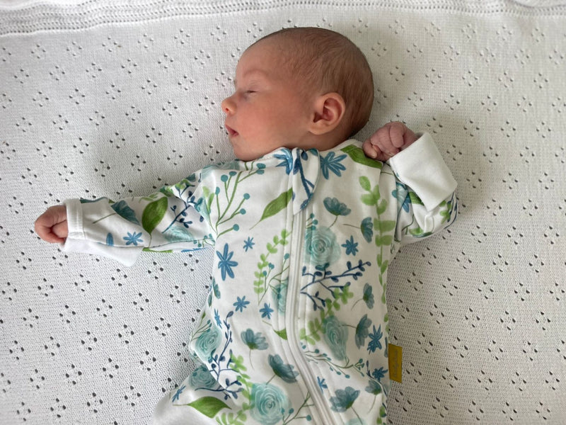 Watercolour flowers organic cotton ZippyBoo suit