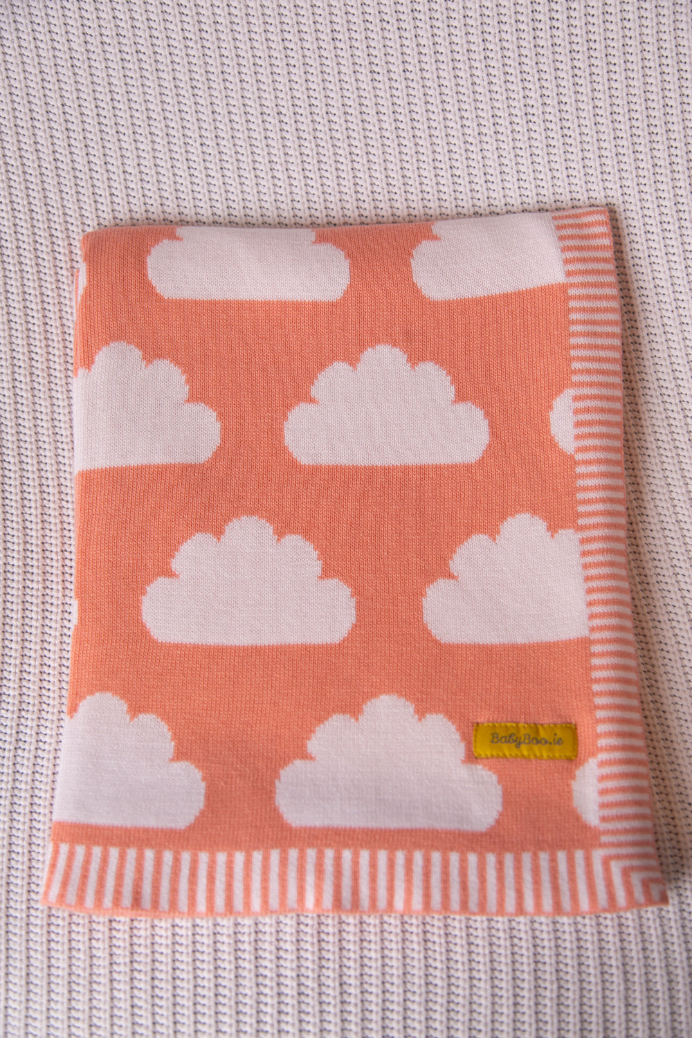 Organic cotton coral clouds BlankieBoo