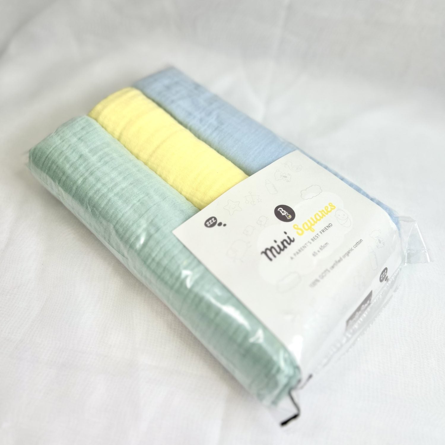 Mini Squares Muslins - Baby Blue, Lemon & Mint