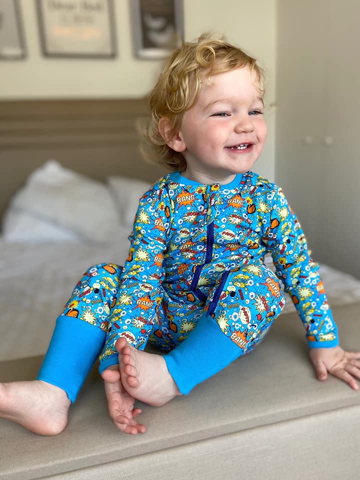 Superheroes organic cotton ZippyBoo suit