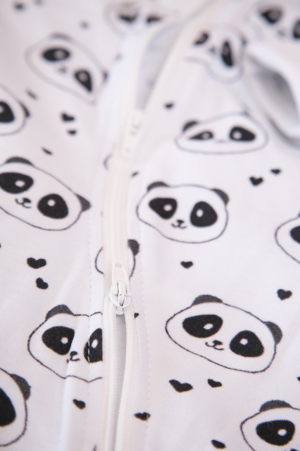 Panda love organic cotton ZippyBoo suit
