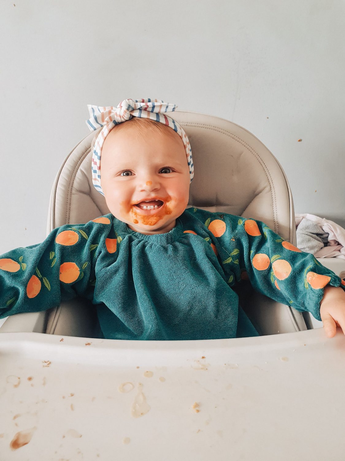 Teal Tangerines YummyBoo feeding bib