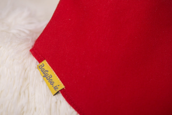 Just red organic cotton DribbleBoo bandana bib