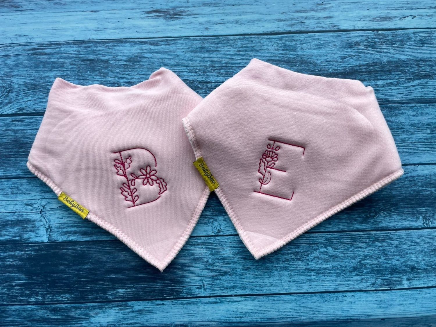 Botanical Letter Organic Cotton DribbleBoo Bandana Bib