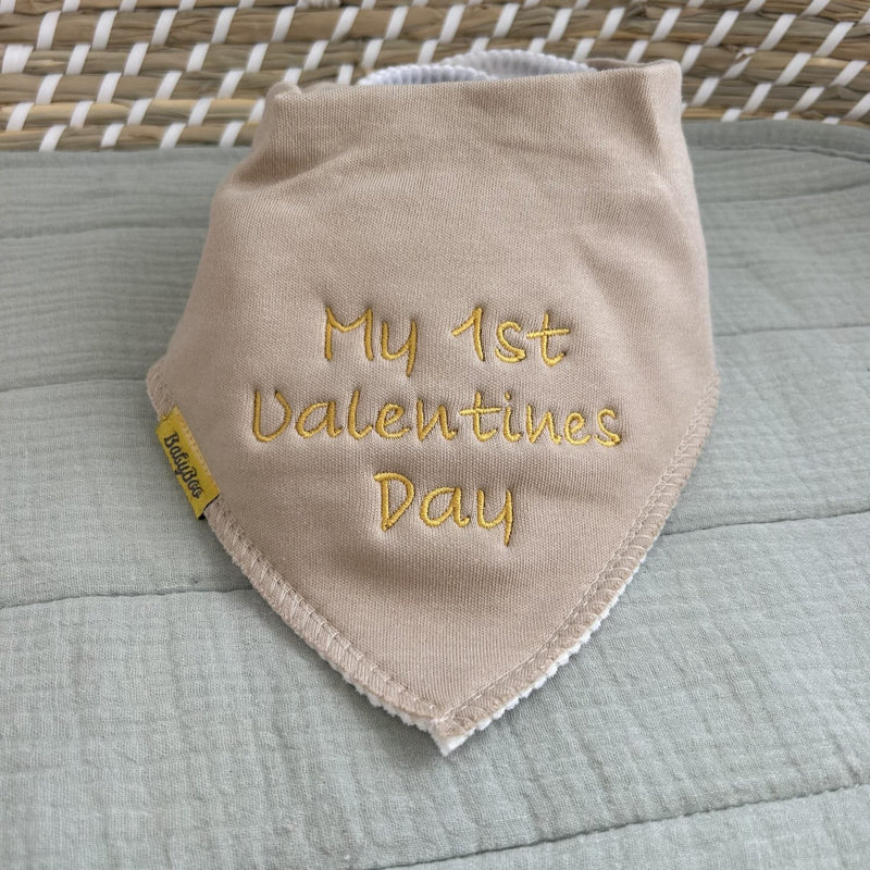 My First Valentines organic cotton bandana bib