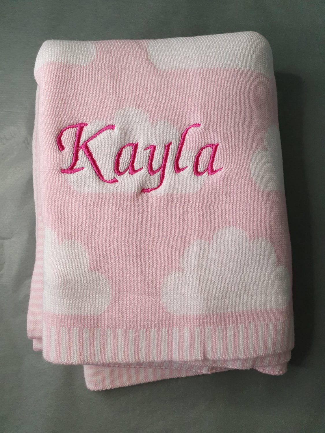 Organic cotton pink clouds BlankieBoo