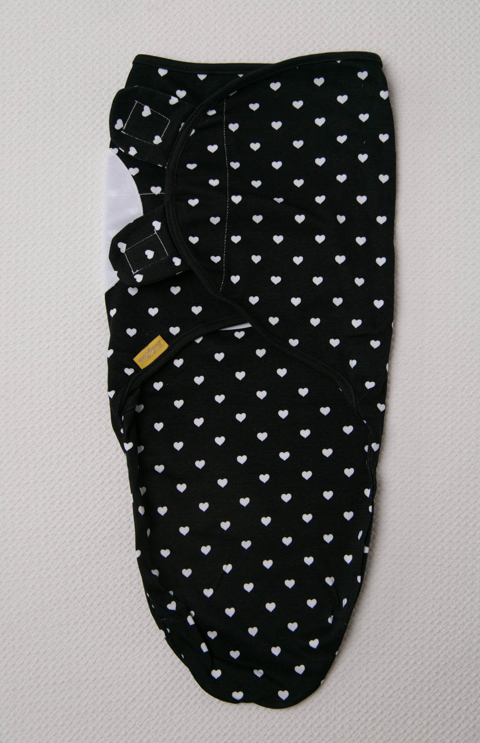 Monochrome hearts organic cotton SwaddleBoo