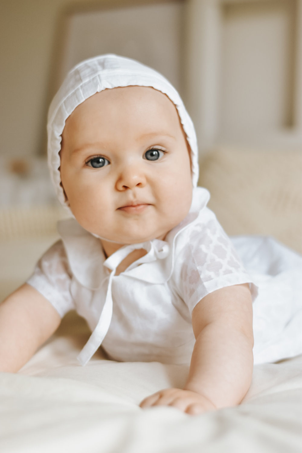 Imperfect Lattice style organic cotton romper (Oisín)