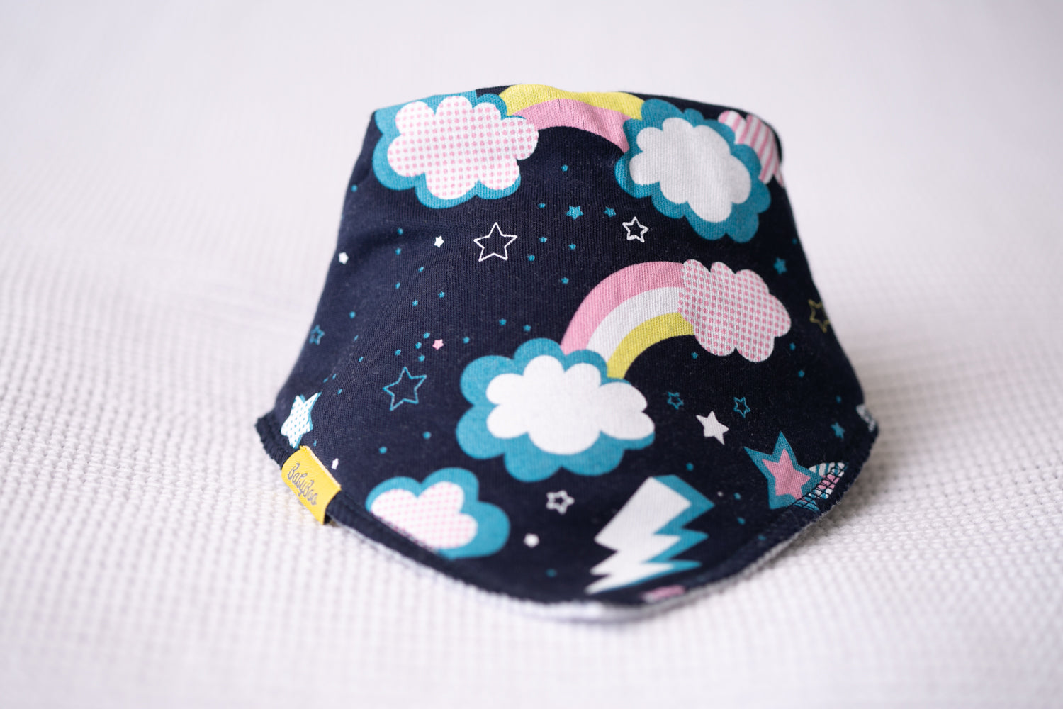 Flash with pink organic cotton DribbleBoo bandana bib