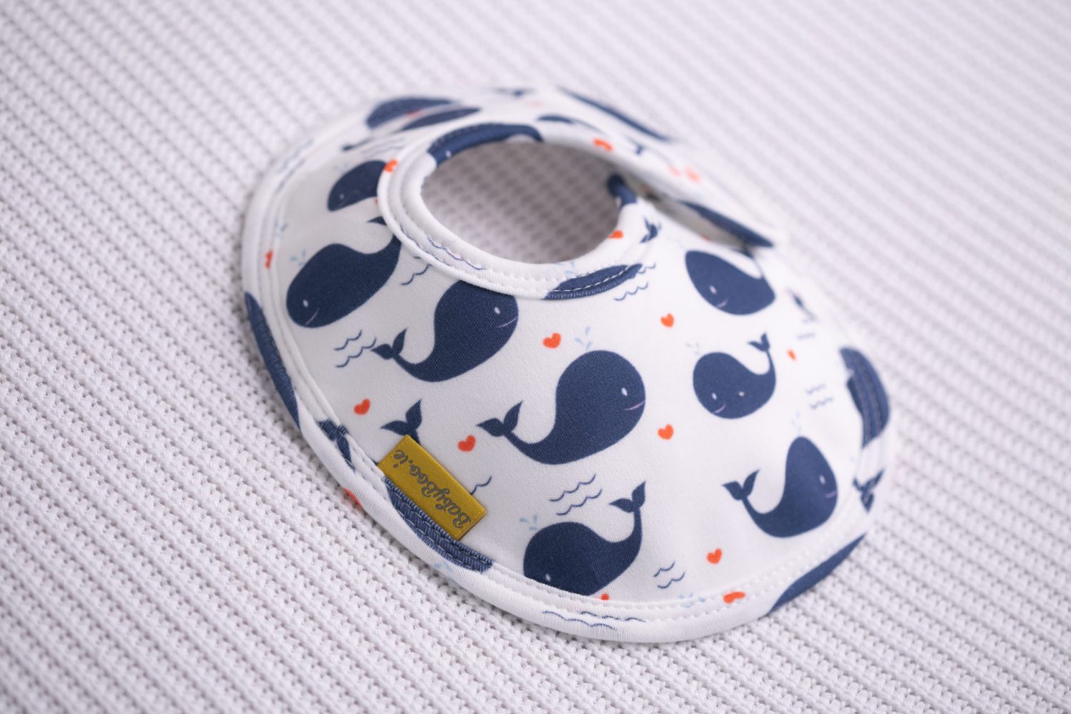 Love whales organic cotton LittleBoo baby bib