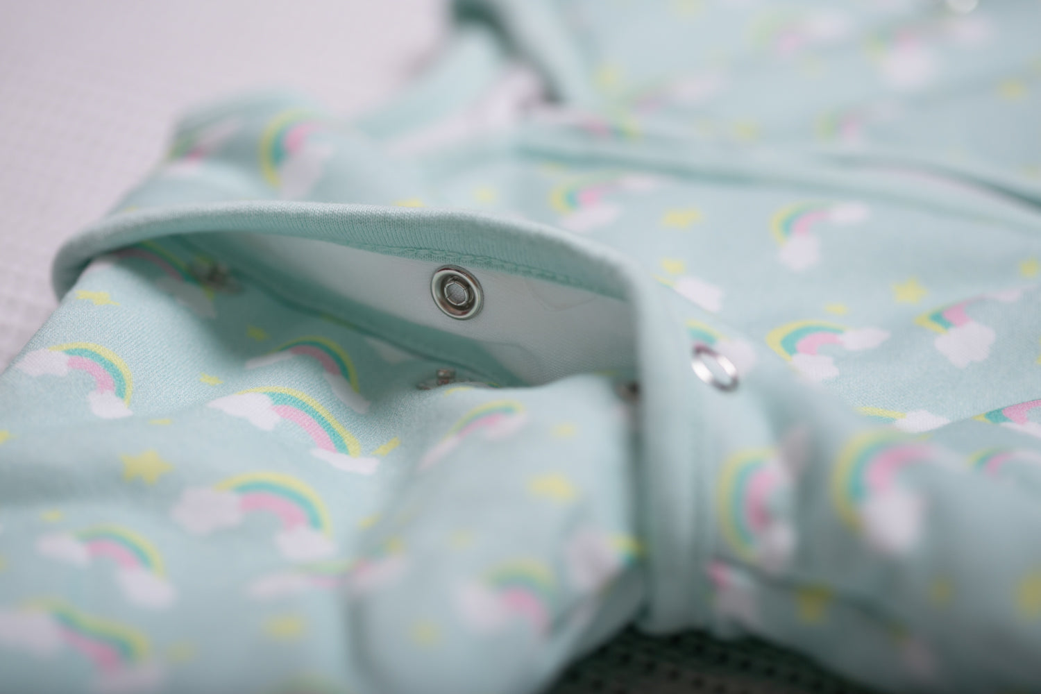 Painted rainbows organic cotton SnuggleBoo sleepsuit (1 tog)