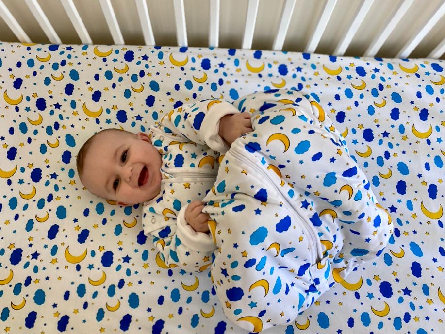 Moon & Stars organic cotton BeddyBoo fitted sheet