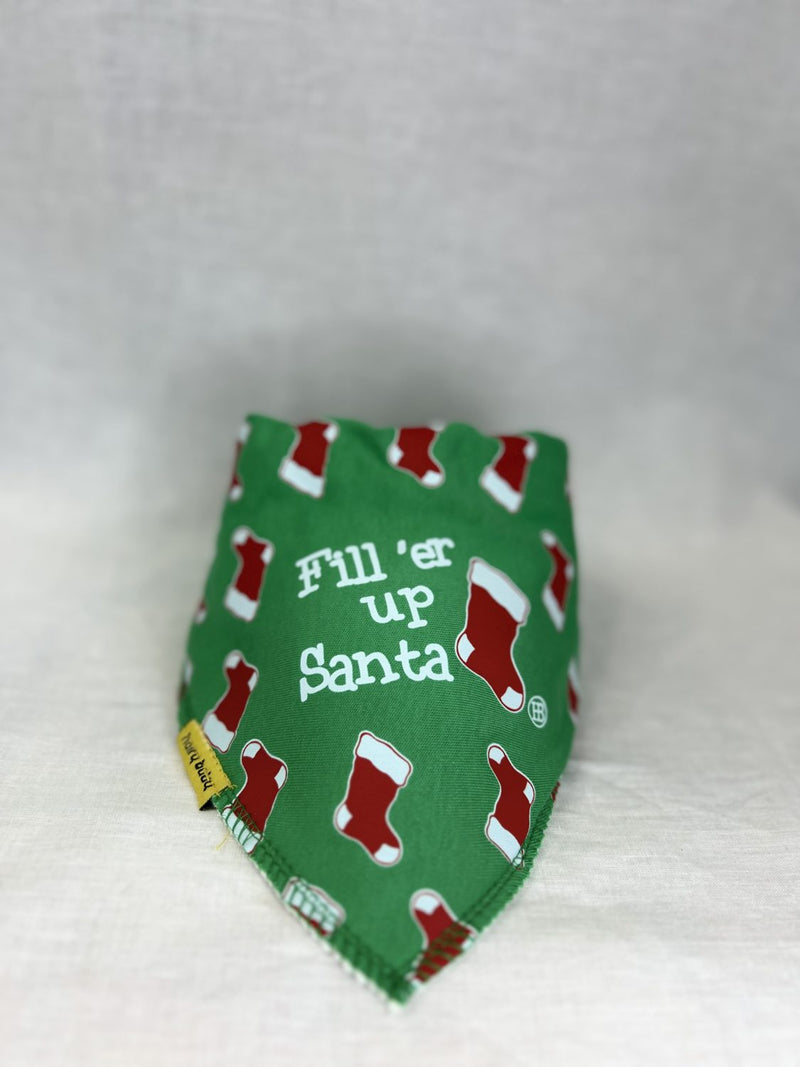 Fill Er Up Santa organic cotton DribbleBoo bandana bib