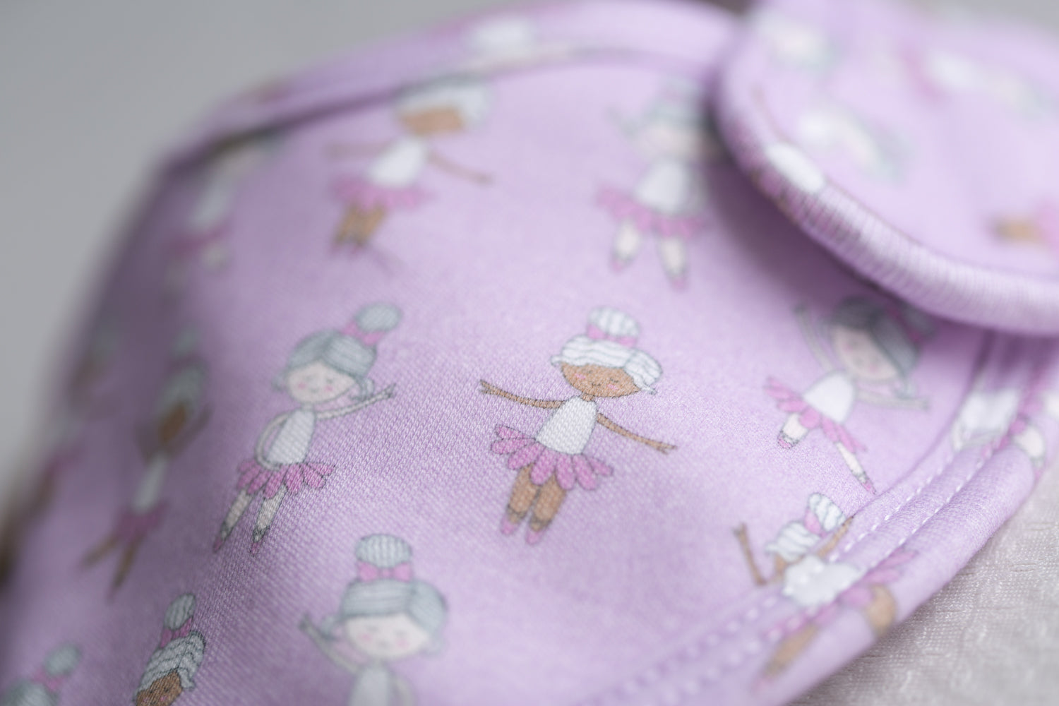 Lilac ballerinas organic cotton LittleBoo baby bib
