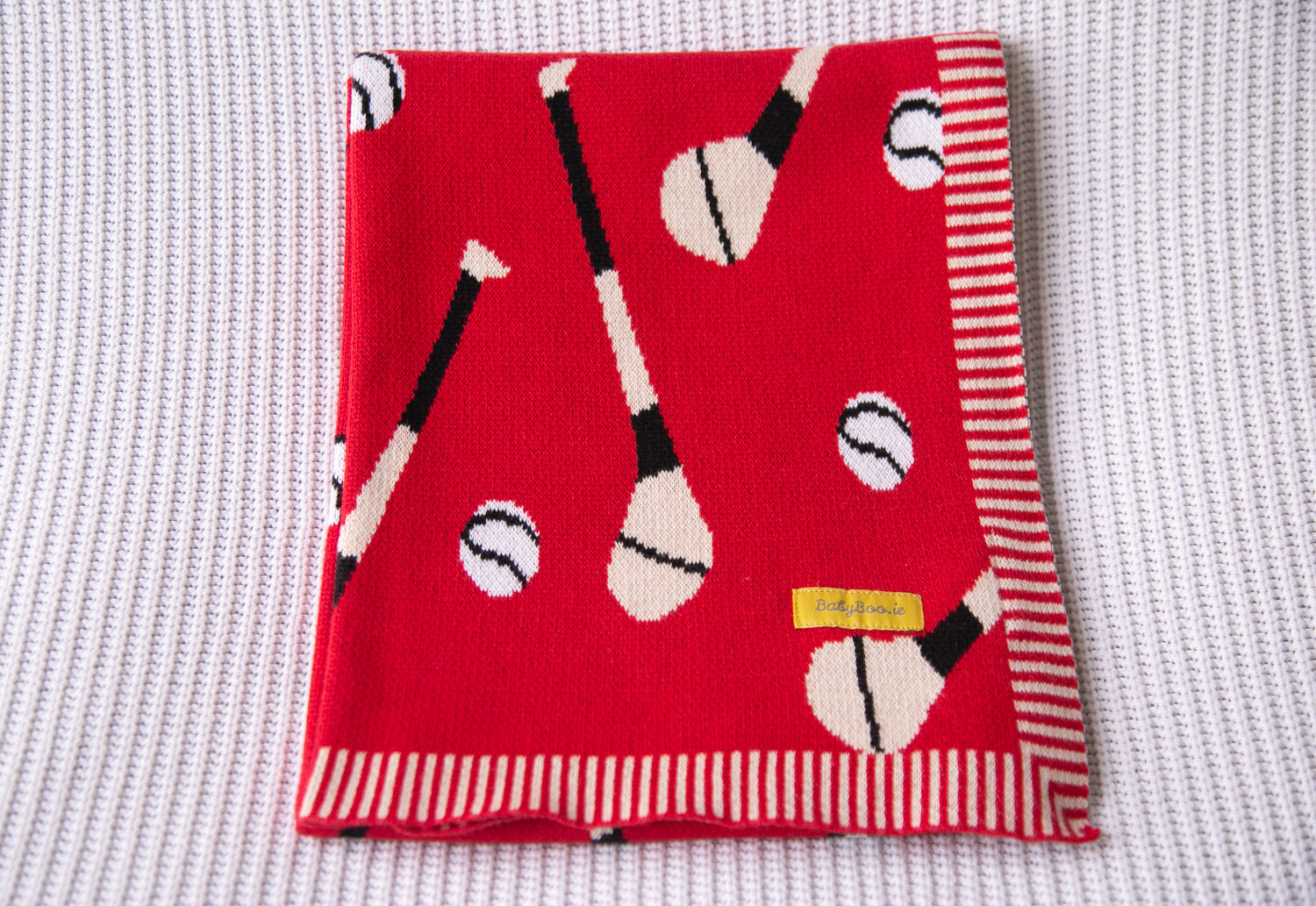 Red organic cotton GAA mad BlankieBoo