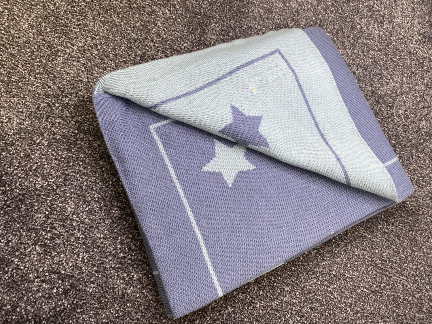 Organic cotton blue with mint stars BlankieBoo