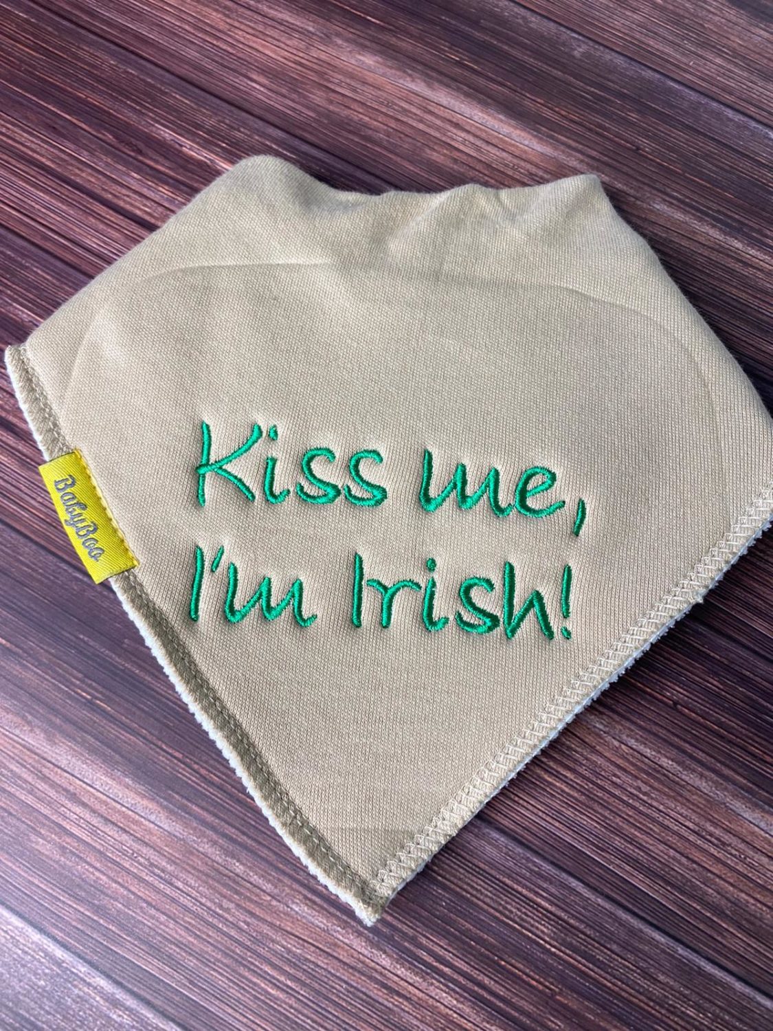 Kiss me I'm Irish organic cotton bandana bib