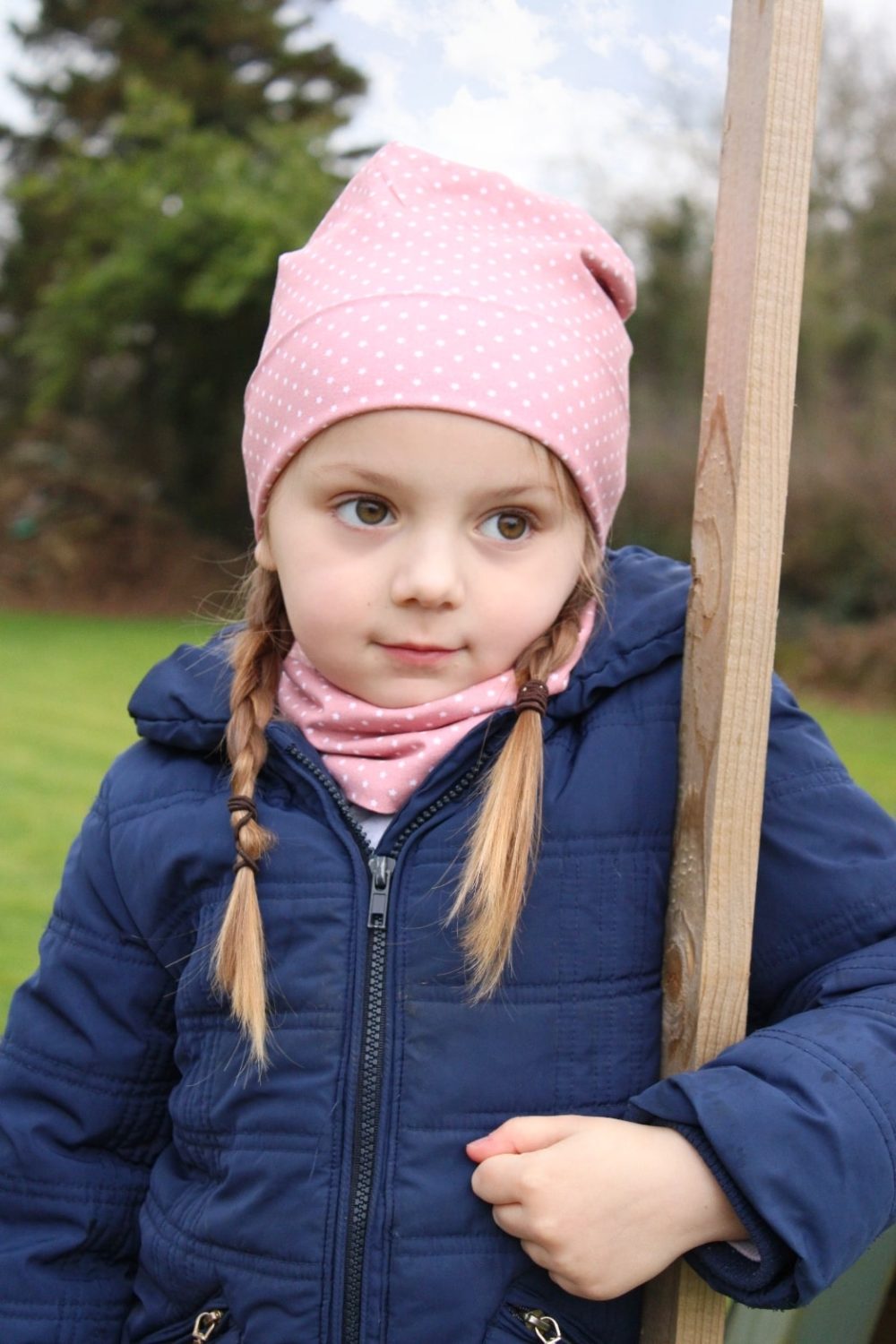 Tiny pink stars organic cotton BooBeanie hat