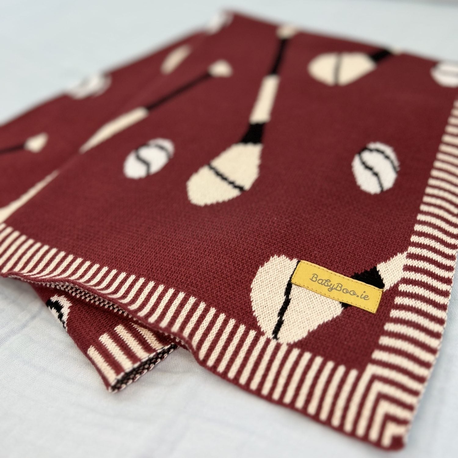 Maroon organic cotton GAA mad BlankieBoo