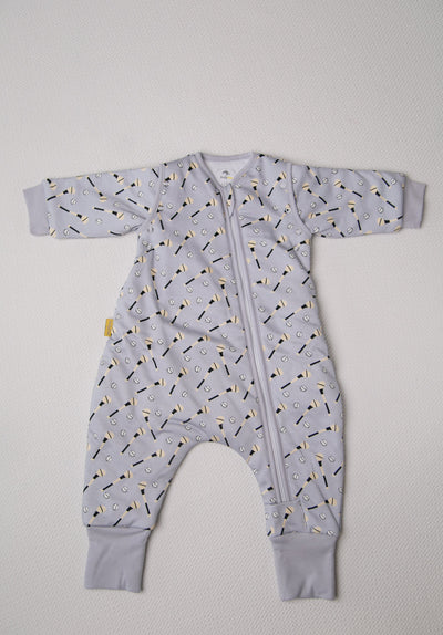 Grey GAA organic cotton SnuggleBoo sleepsuit (1 tog)