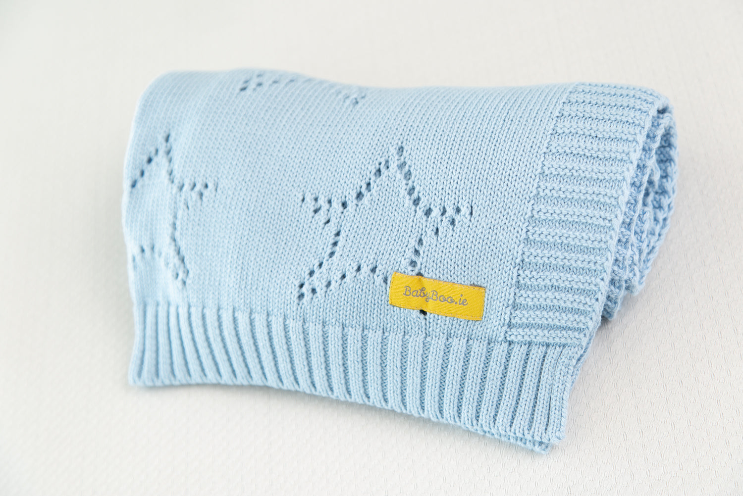 Baby Blue organic cotton star style BlankieBoo