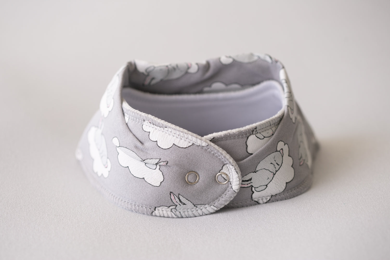 Sleepy bunnies organic cotton DribbleBoo bandana bib