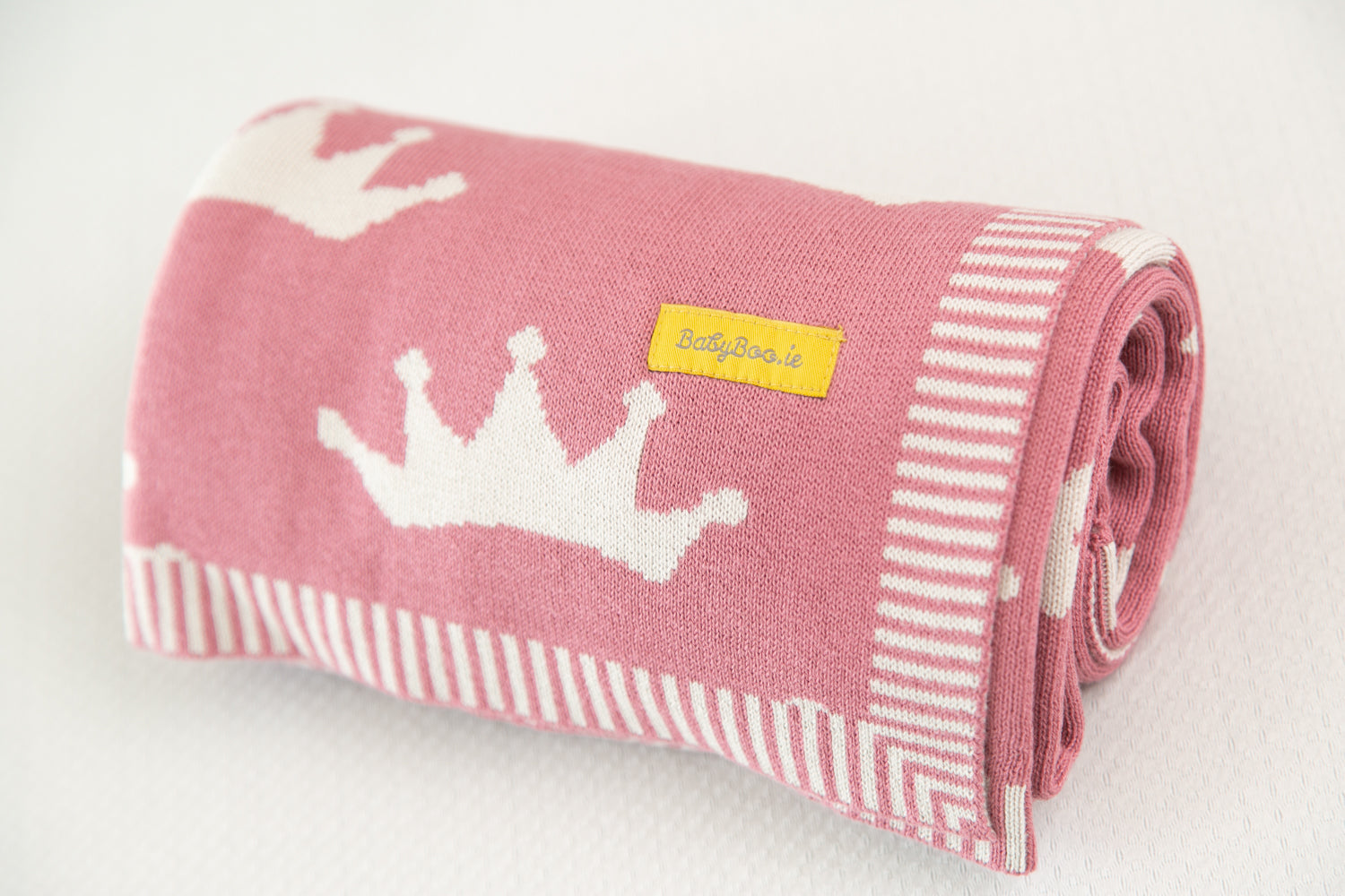 Organic cotton Pink Crowns BlankieBoo