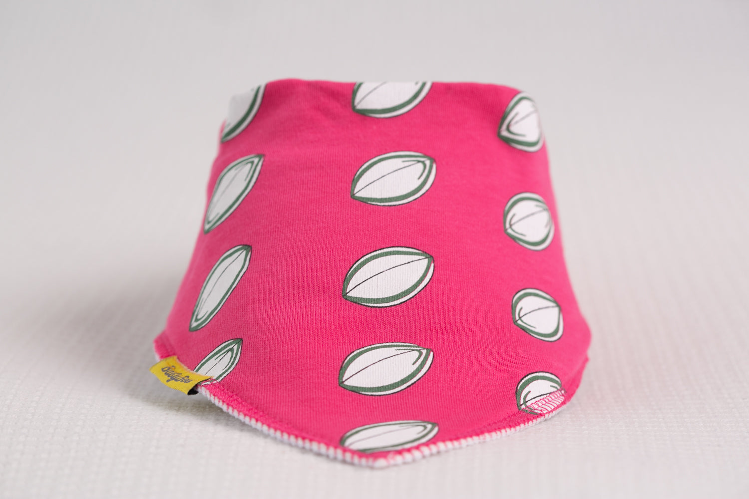 Pink rugby fan organic cotton DribbleBoo bandana bib
