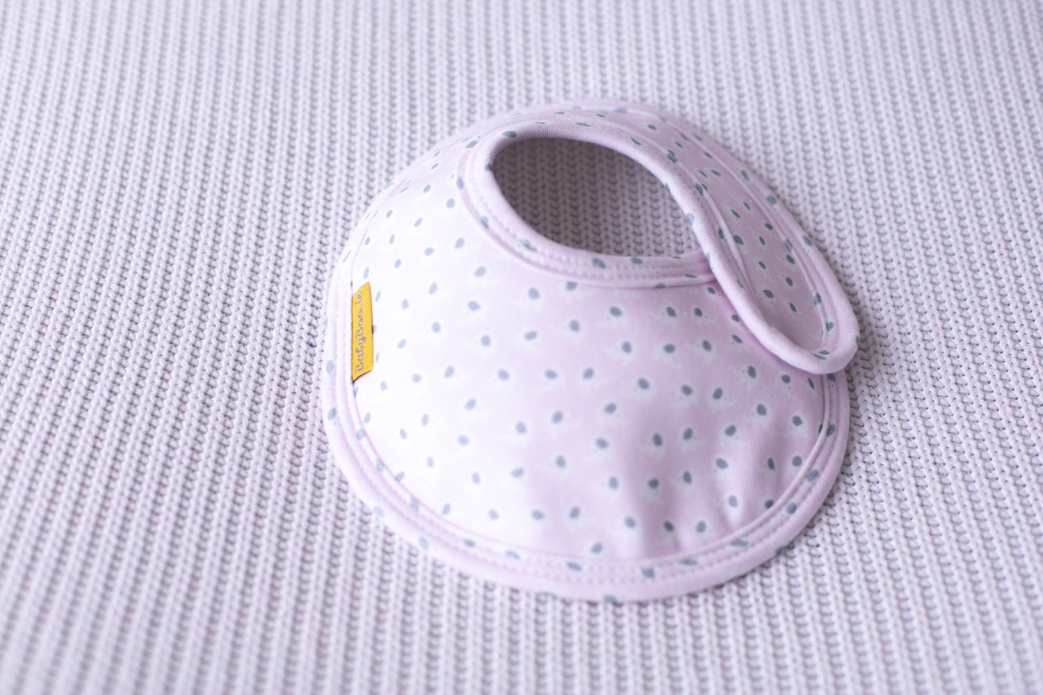 Baby pink Ellie elephant organic cotton LittleBoo baby bib
