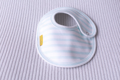 Aqua stripes organic cotton LittleBoo baby bib