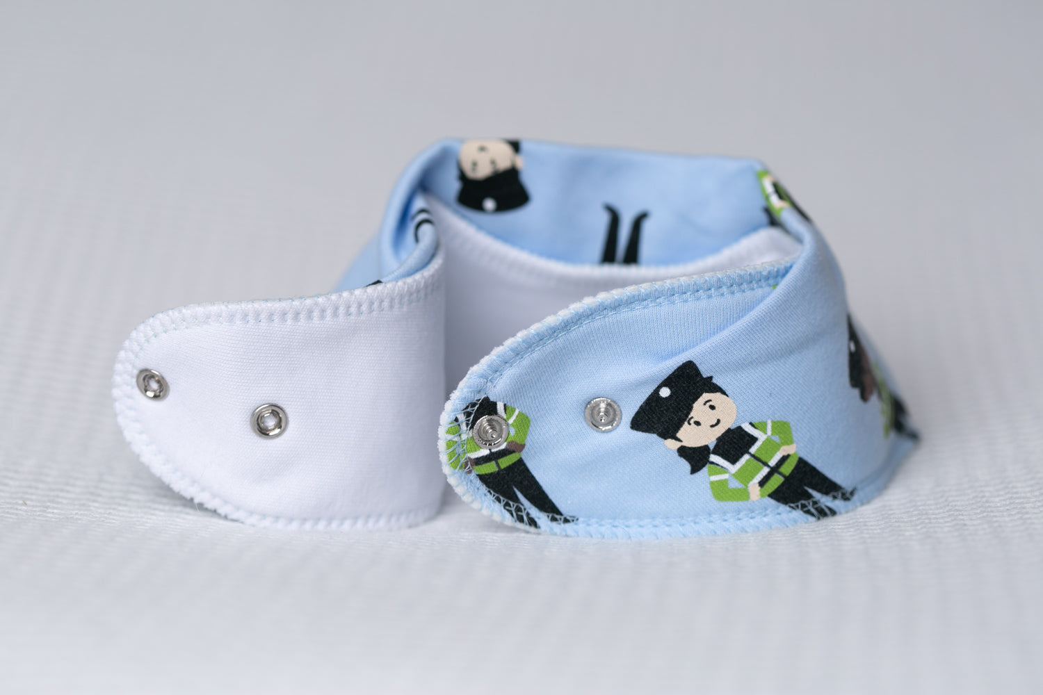 Baby blue future Garda organic cotton DribbleBoo bandana bib