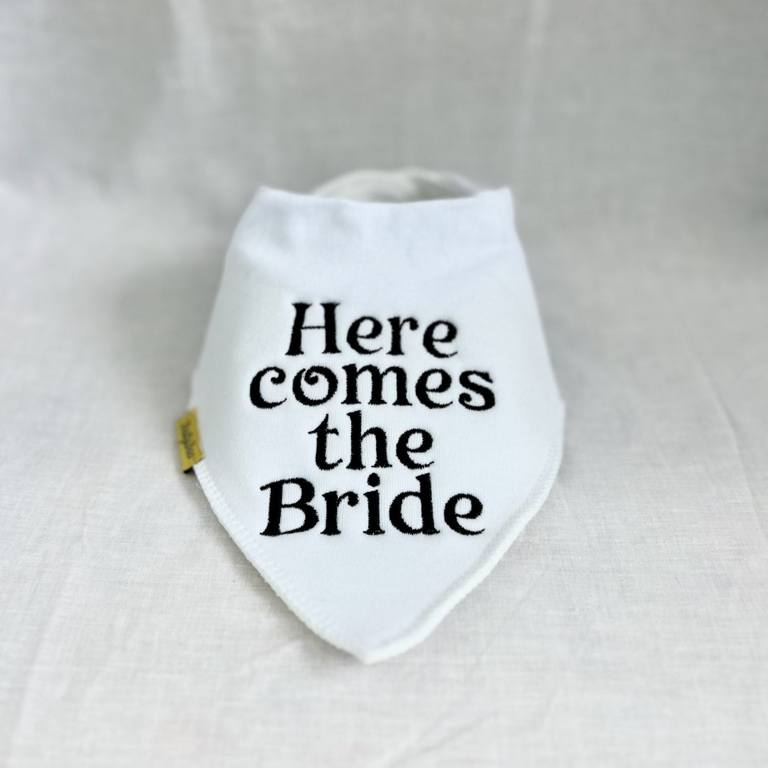 Here comes the Bride organic cotton DribbleBoo bandana bib